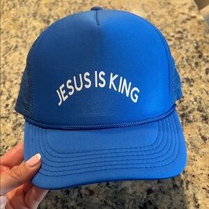 Blue 'Jesus Is King' Trucker Hat
